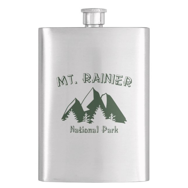 Mt. Rainier National Park Flask (Front)