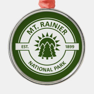 Mt. Rainier National Park Metal Ornament