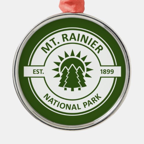 Mt Rainier National Park Metal Ornament