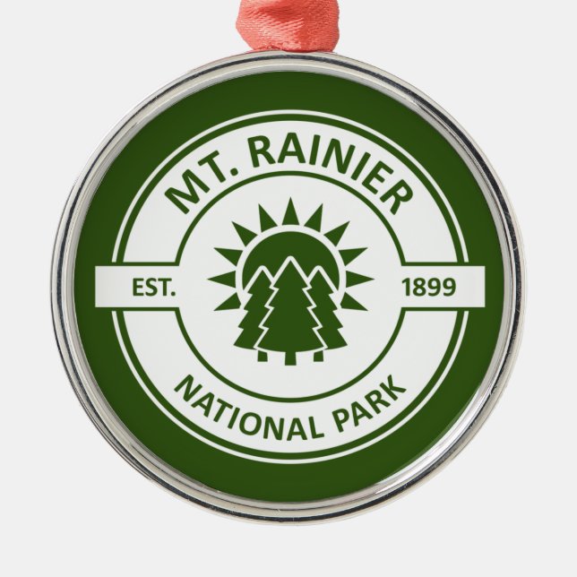 Mt. Rainier National Park Metal Ornament (Front)