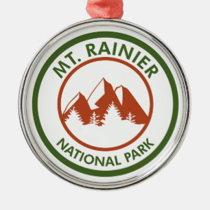 Mt. Rainier National Park Metal Ornament