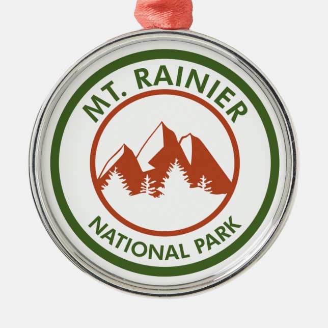 Mt. Rainier National Park Metal Ornament (Front)