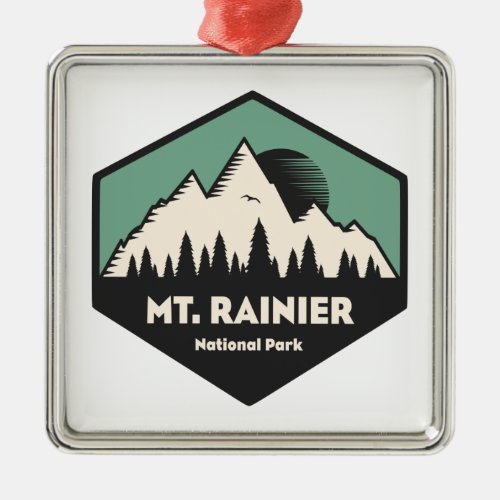 Mt Rainier National Park Metal Ornament