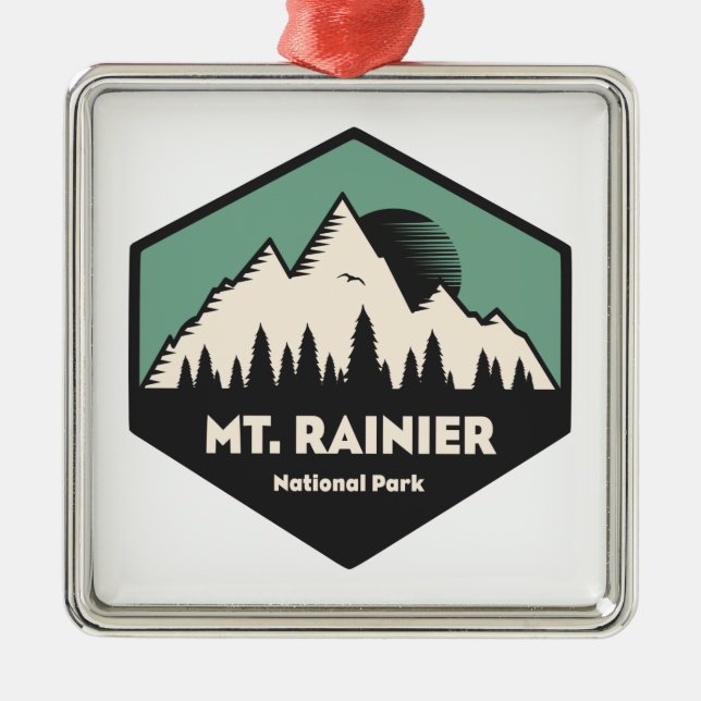 Mt. Rainier National Park Metal Ornament (Front)