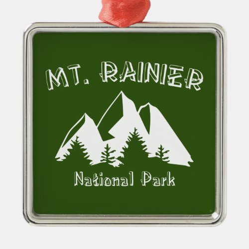 Mt Rainier National Park Metal Ornament