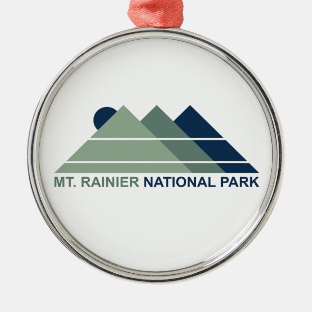 Mt. Rainier National Park Mountain Sun Metal Ornament (Front)