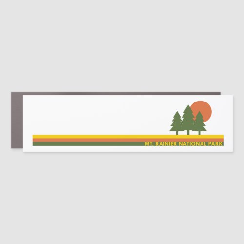 Mt Rainier National Park Pine Trees Sun Car Magnet