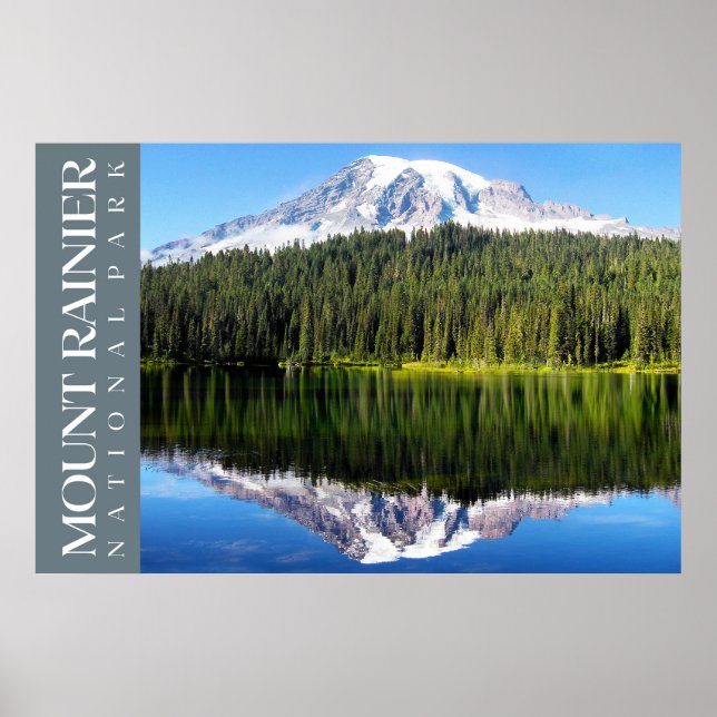 Mt. Rainier National Park Poster, Washington Print (Front)