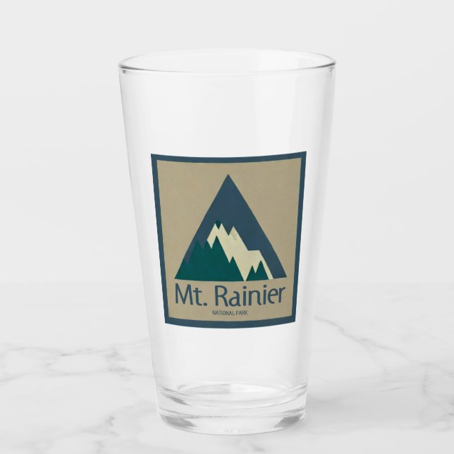 Mt. Rainier National Park Rustic Glass (Front)