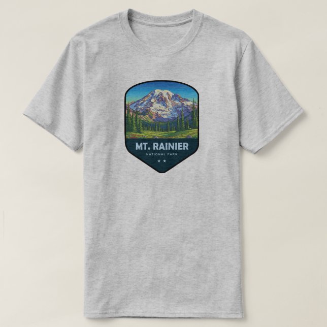 Mt. Rainier National Park Shield T-Shirt (Design Front)