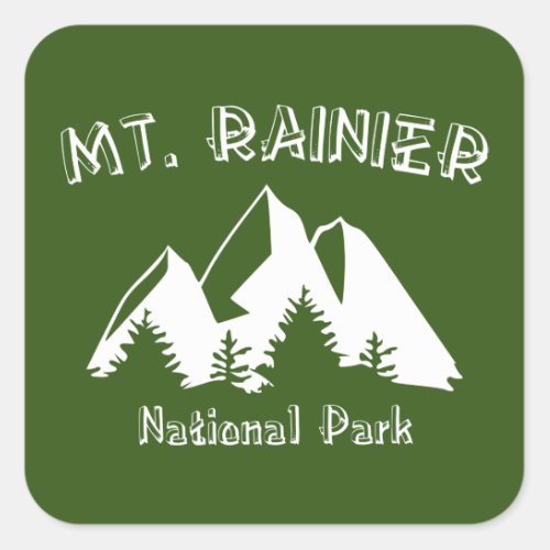 Mt Rainier National Park Square Sticker