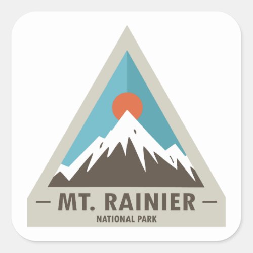 Mt Rainier National Park Square Sticker