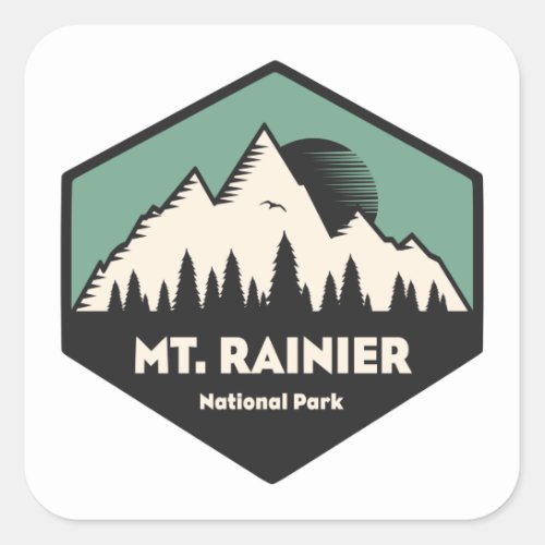Mt Rainier National Park Square Sticker
