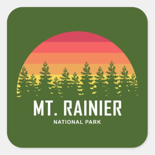 Mt Rainier National Park Square Sticker