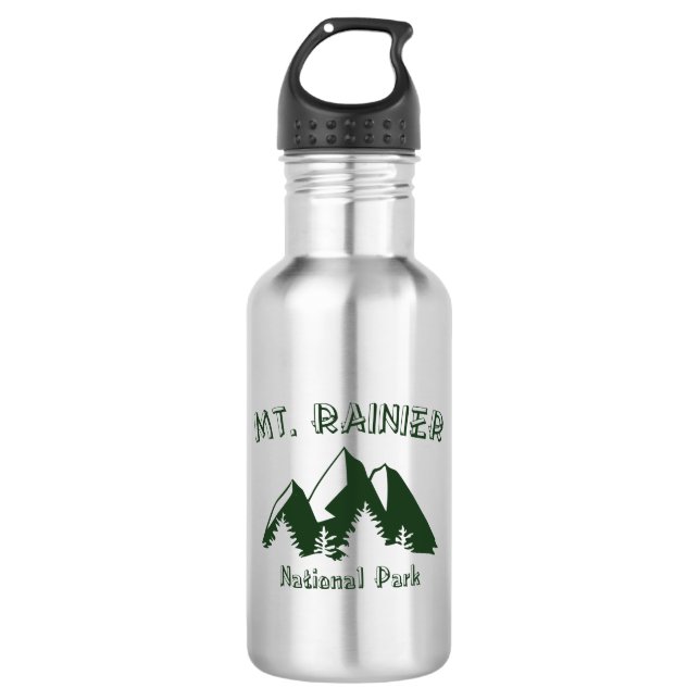 Mt. Rainier National Park Stainless Steel Water Bottle (Front)