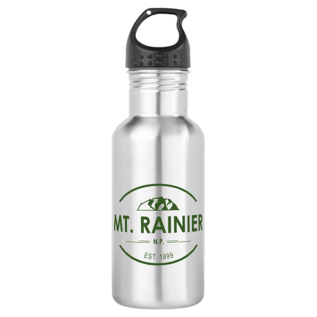 Mt. Rainier National Park Stainless Steel Water Bottle (Front)