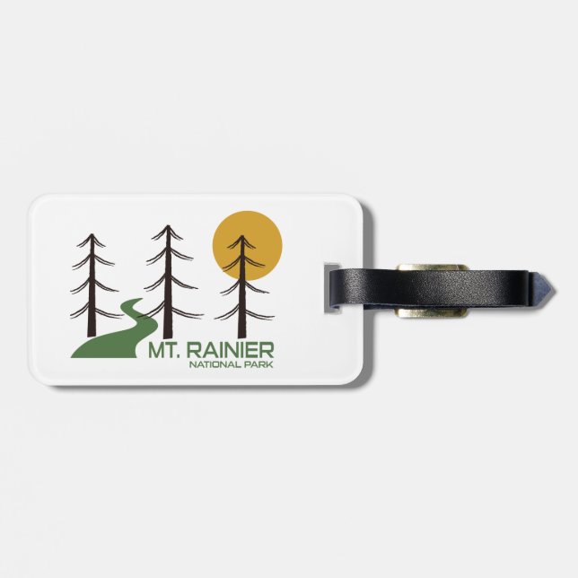 Mt. Rainier National Park Trail Luggage Tag (Back Horizontal)