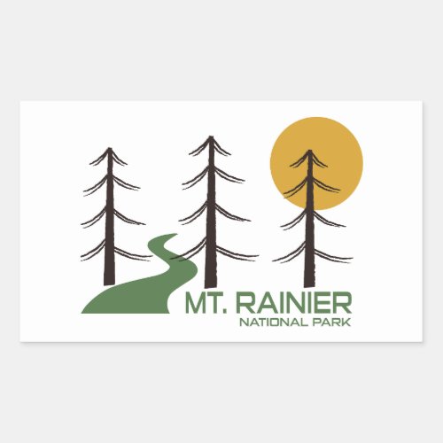 Mt Rainier National Park Trail Rectangular Sticker