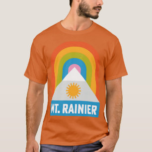 Mt Rainier National Park Washington Rainbow Badge T-Shirt