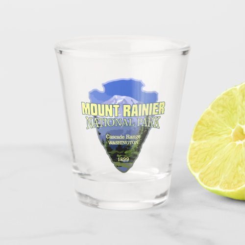 Mt Rainier NP arrowhead Shot Glass