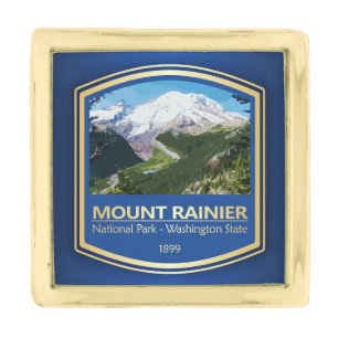 Mt Rainier NP (PF1) Gold Finish Lapel Pin