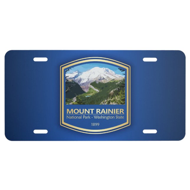 Mt Rainier NP (PF1) License Plate (Front)