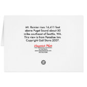 Mt Rainier Paridise Blank Card (Back Horizontal)