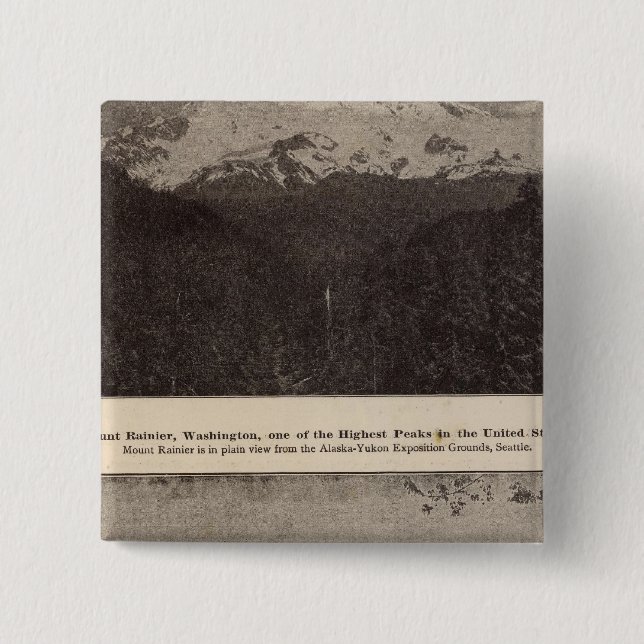 Mt Rainier Snoqualmie R Pinback Button (Front)