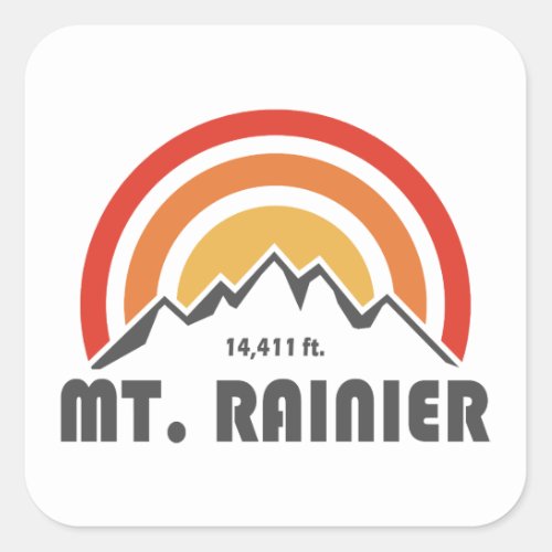 Mt Rainier Square Sticker
