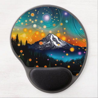 Mt. Rainier Starry Sky Gel Mouse Pad
