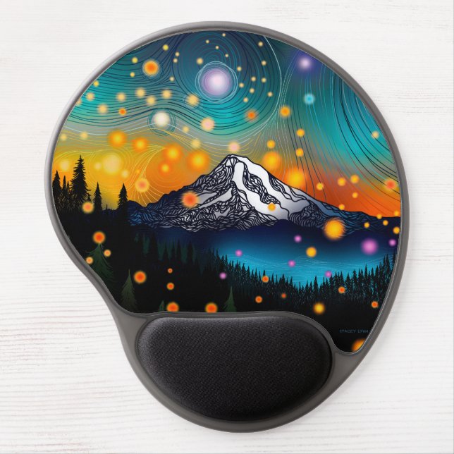 Mt. Rainier Starry Sky Gel Mouse Pad (Front)