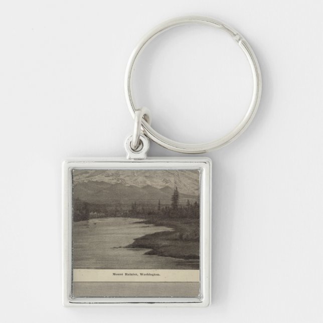 Mt Rainier Steilacoom Beach Keychain (Front)