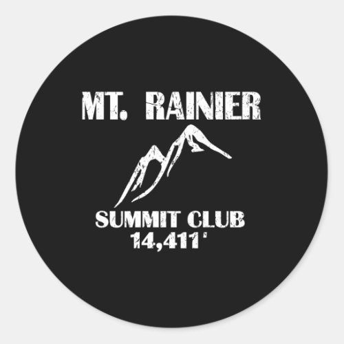 Mt Rainier Summit Club Elevation Mount Rainier Classic Round Sticker