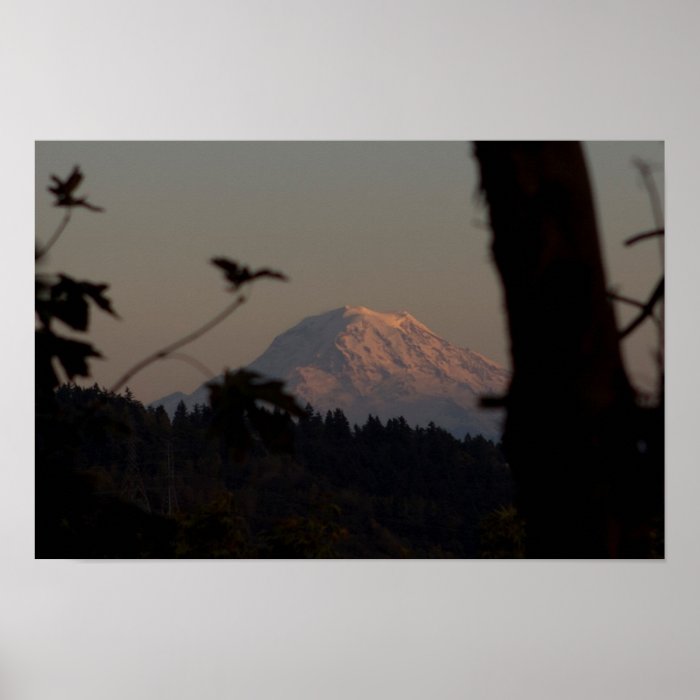 Mt. Rainier Sunset, Tacoma, WA Posters