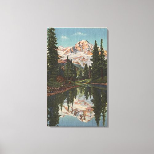 Mt Rainier WA _ Mirror Lake with Mt Reflectio Canvas Print