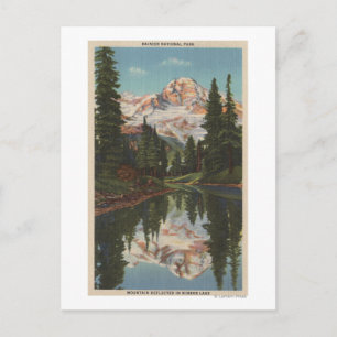 Mt. Rainier, WA - Mirror Lake with Mt. Reflection Postcard