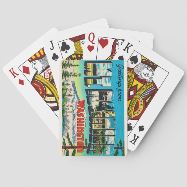 Mt Rainier Washington Retro Playing Cards (Back)