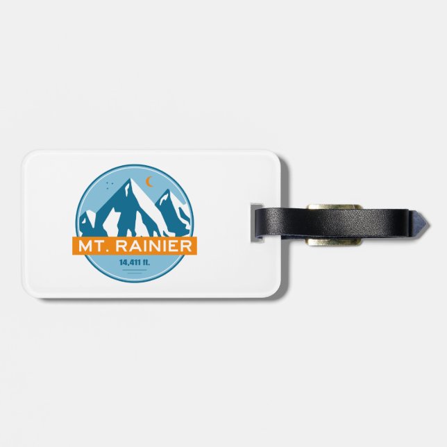 Mt. Rainier Washington Stars Moon Luggage Tag (Back Horizontal)