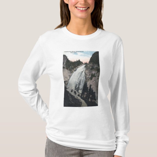 Mt. Rainier, Washington - View of Sluiskin Falls T-Shirt (Front)