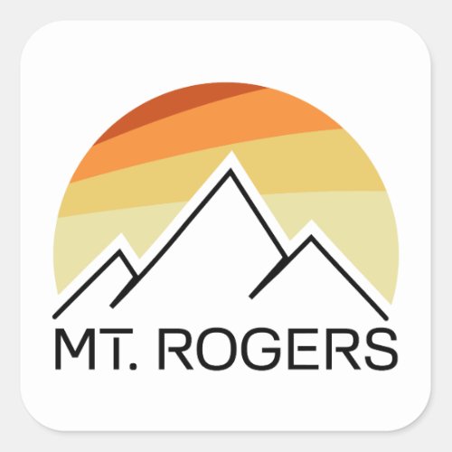Mt Rogers Virginia Retro Square Sticker