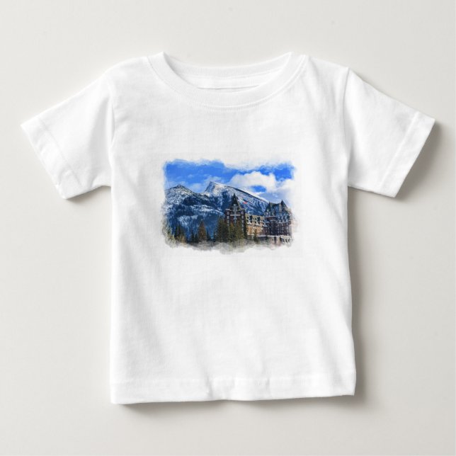 Mt Rundle and Famous Hotel, Banff, Alta, Canada Baby T-Shirt (Front)