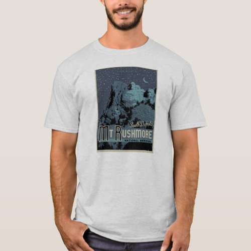 Mt Rushmore at Night Tee Shirt