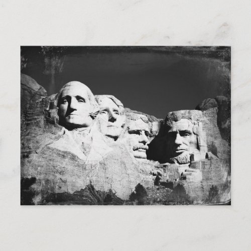 Mt Rushmore BW Postcard