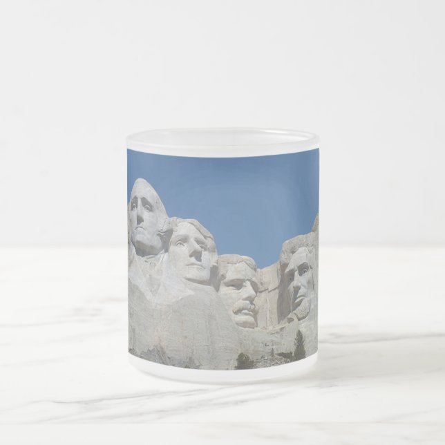 Mt. Rushmore Frosted Glass Coffee Mug (Center)
