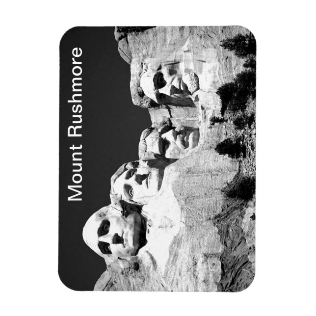 Mt Rushmore Magnet in BW (Vertical)