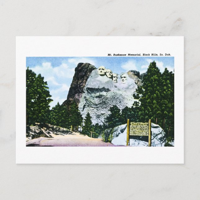 Mt. Rushmore Memorial, South Dakota Postcard (Front)
