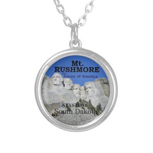Mt RUSHMORE Silver Plated Necklace
