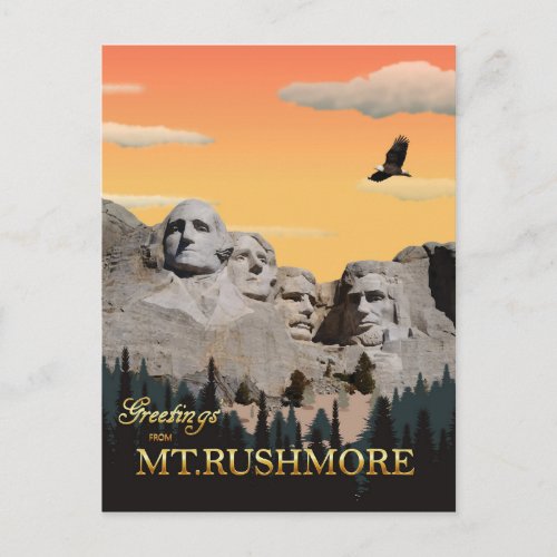 Mt Rushmore South Dakota Postcard