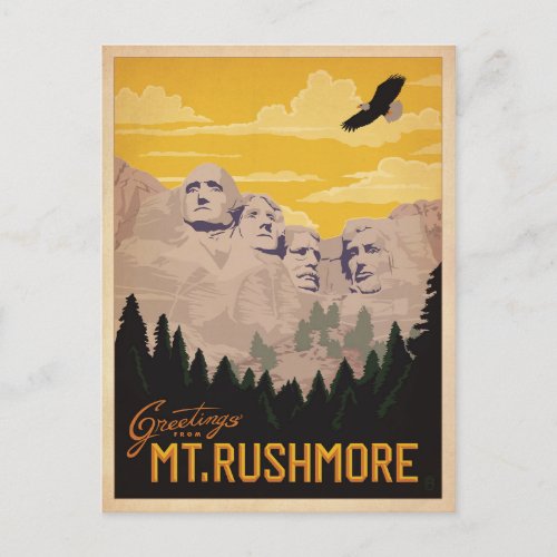 Mt Rushmore South Dakota Postcard