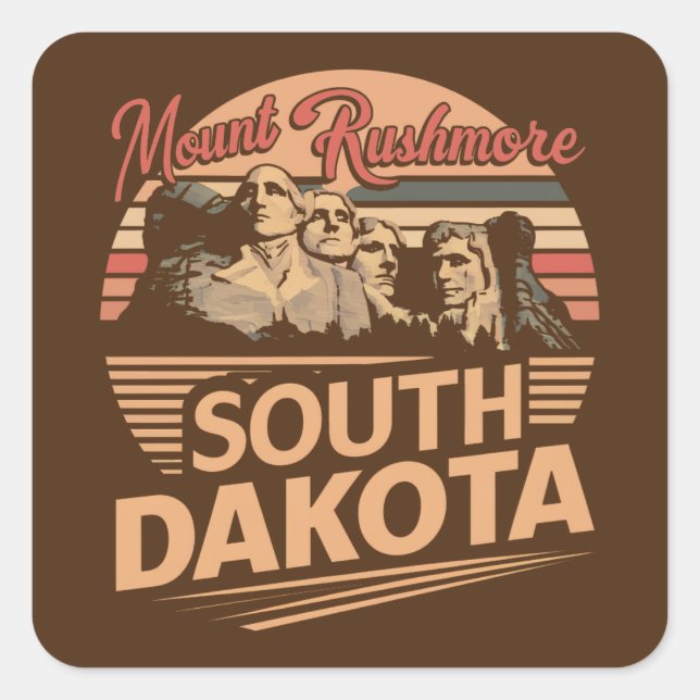 Mt. Rushmore South Dakota Square Sticker (Front)
